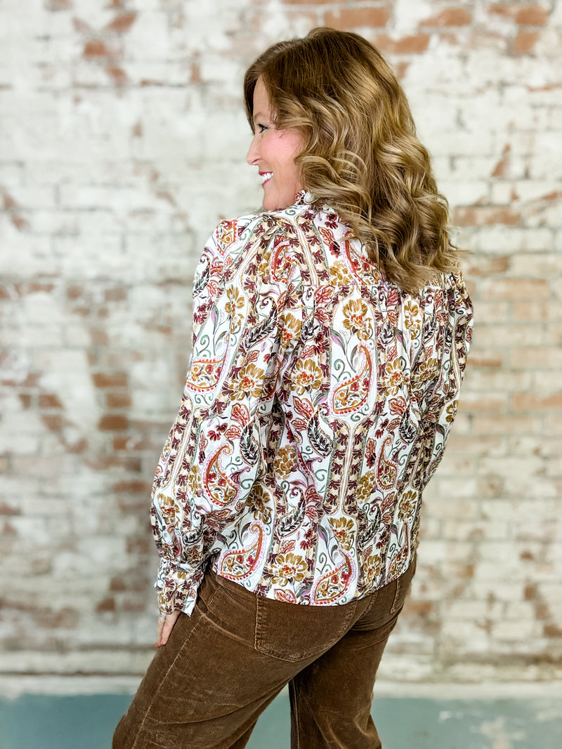 Arden Paisley Print Top