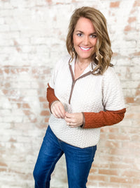 THML Rowan Textured Half Zip Sweater