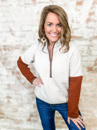 THML Rowan Textured Half Zip Sweater