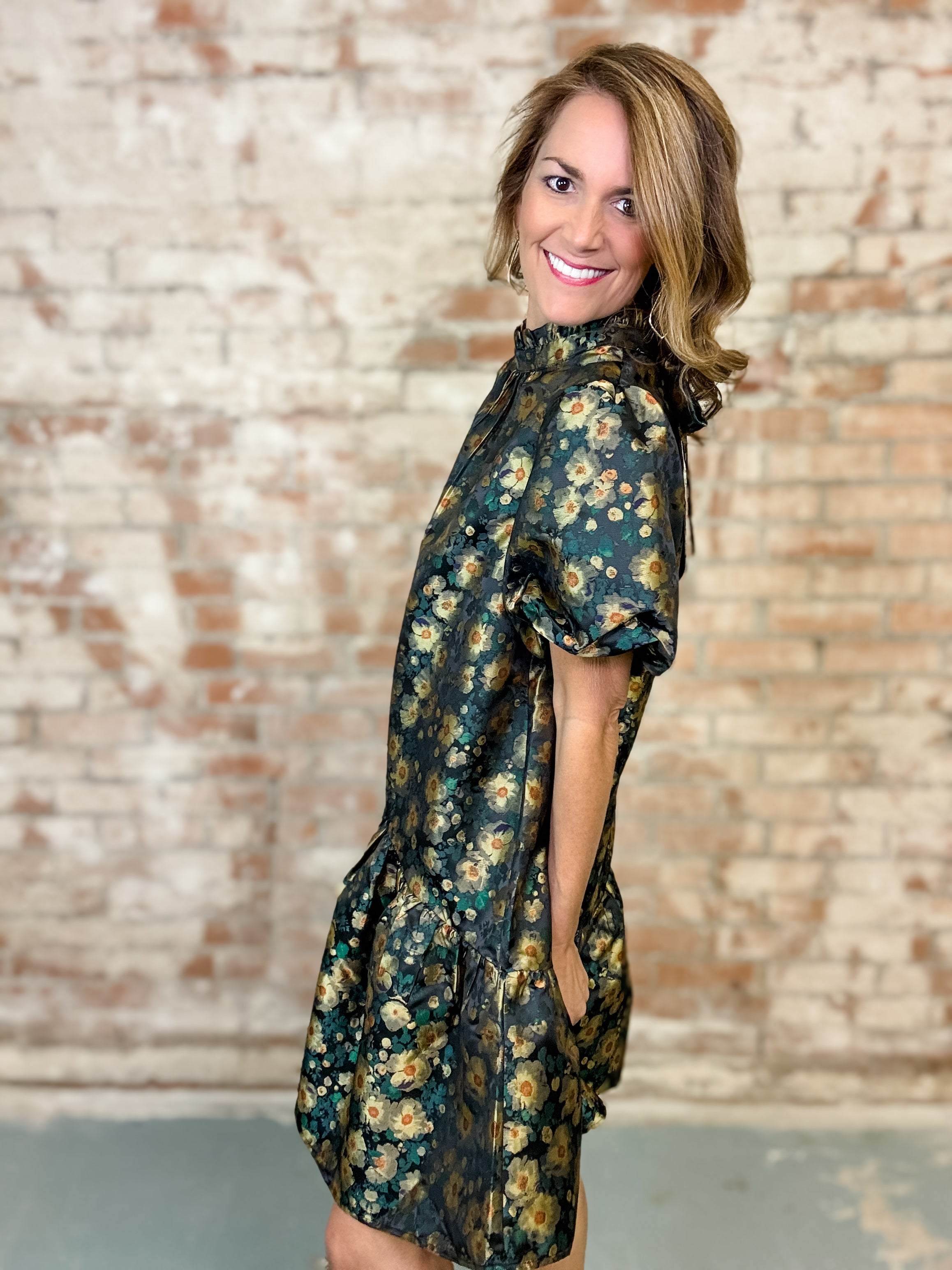 Faye Floral Jaquard Dress