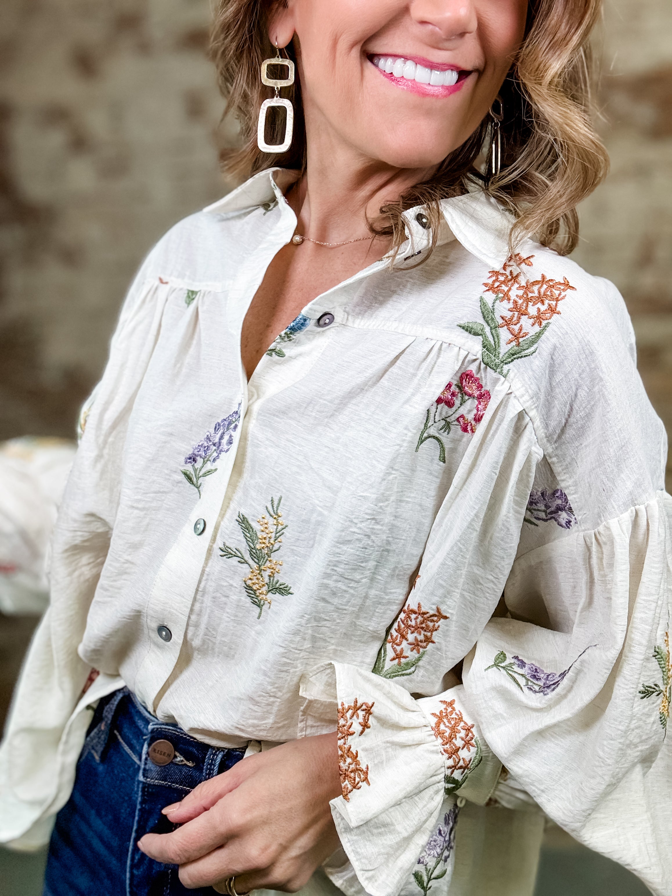 Edalia Floral Embroidered Top