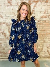 Vesper Ruffle Shoulder Dress