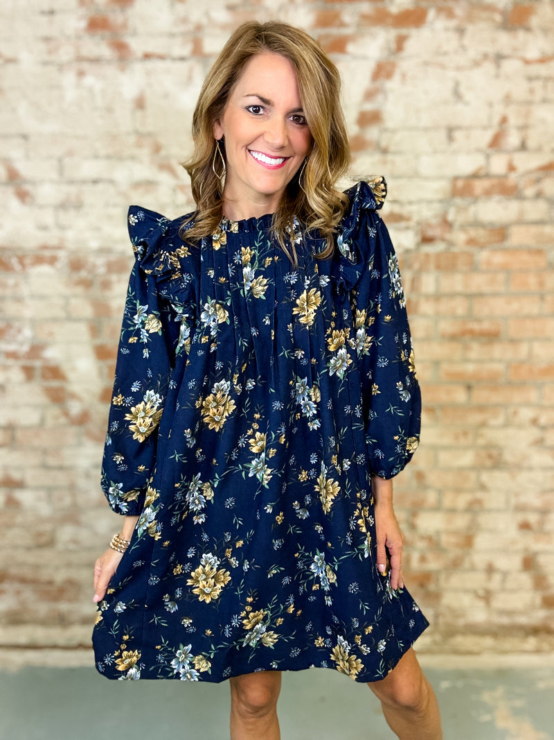 Vesper Ruffle Shoulder Dress