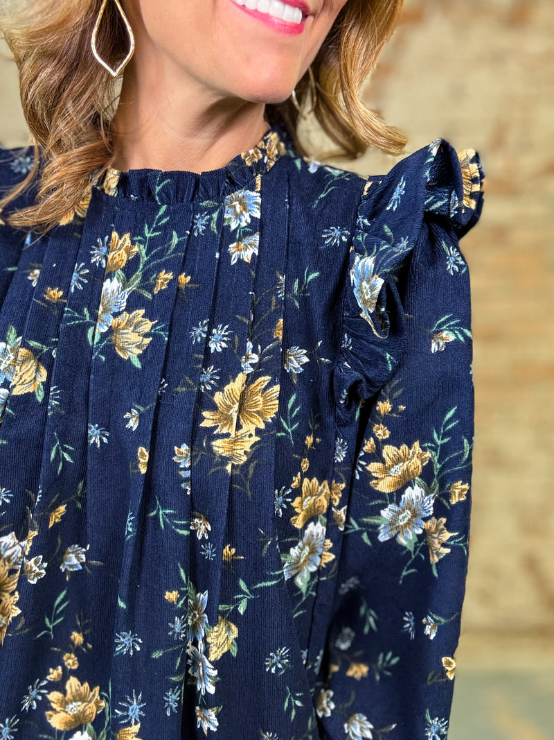 Vesper Ruffle Shoulder Dress