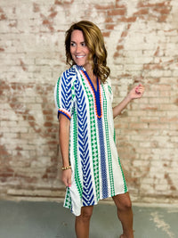 THML Lizzette Geo Stripe Dress