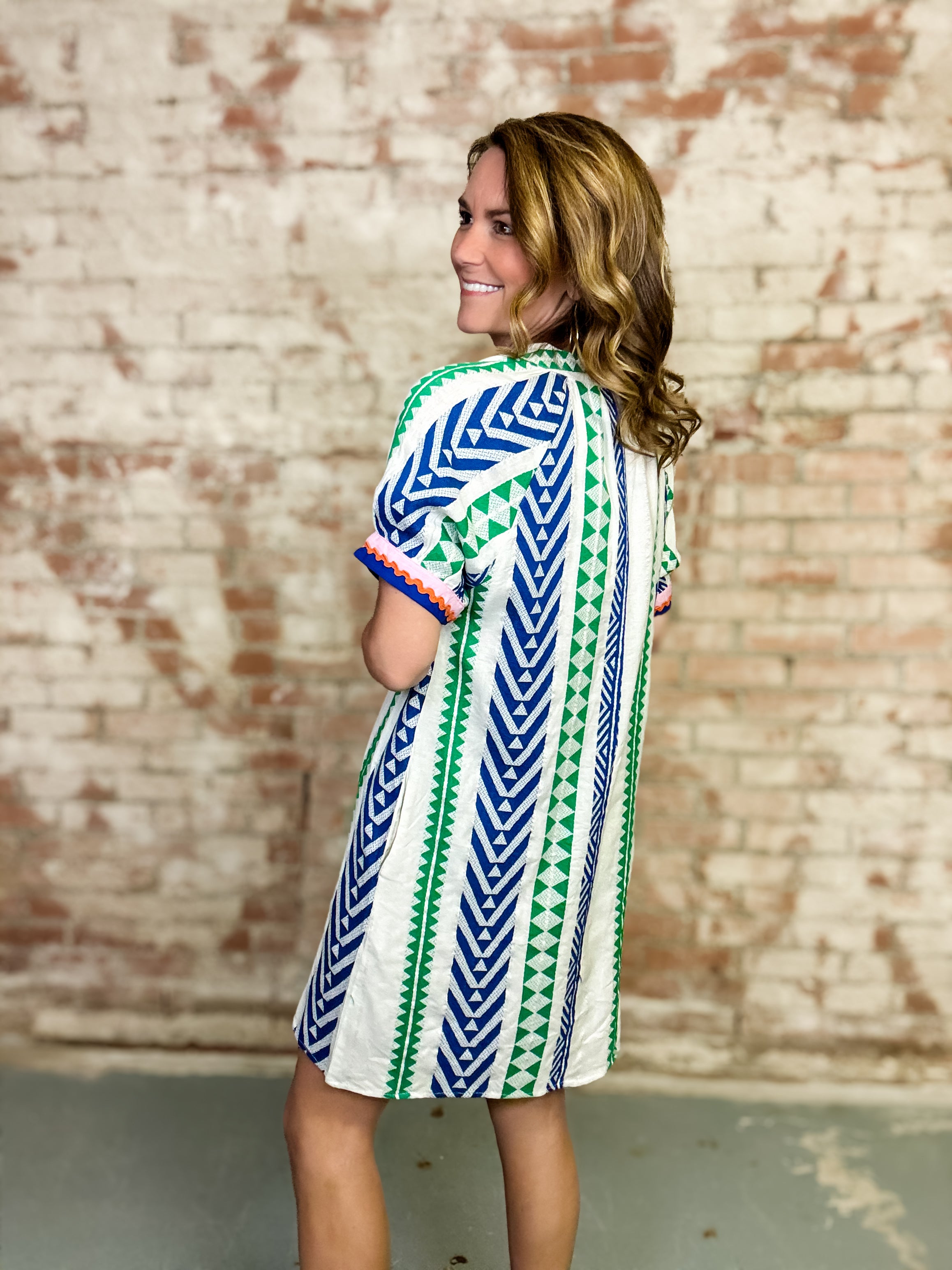 THML Lizzette Geo Stripe Dress