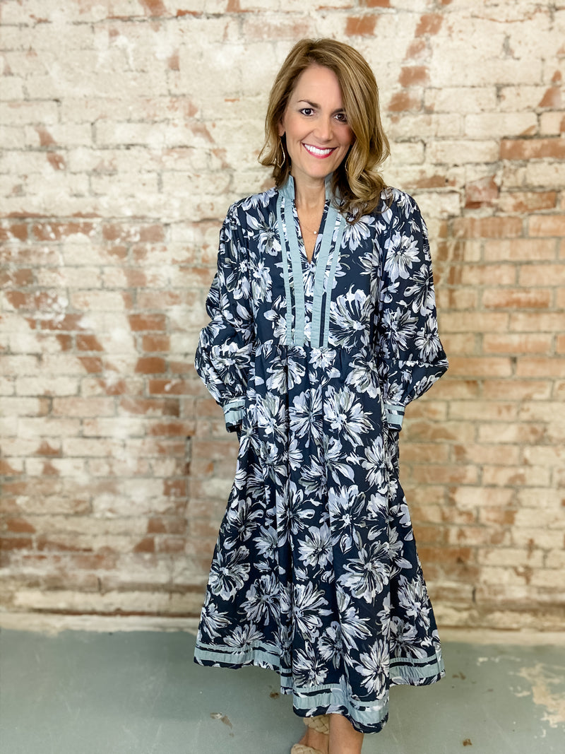 Indra Ruffle Neckline Dress