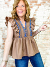 Denesa Ric Rac Ruffle Top