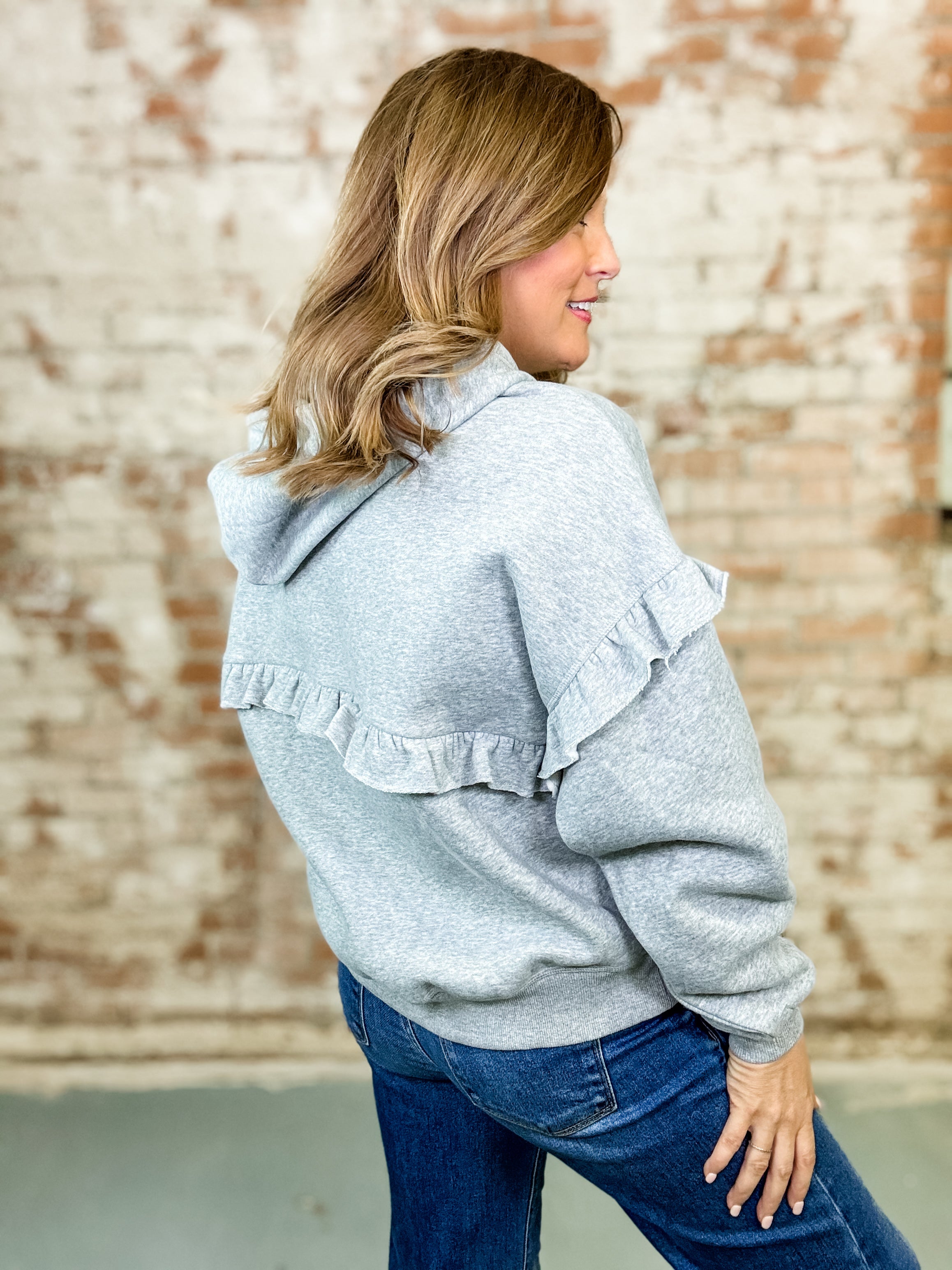 Rianna Ruffle Sweat Shirt