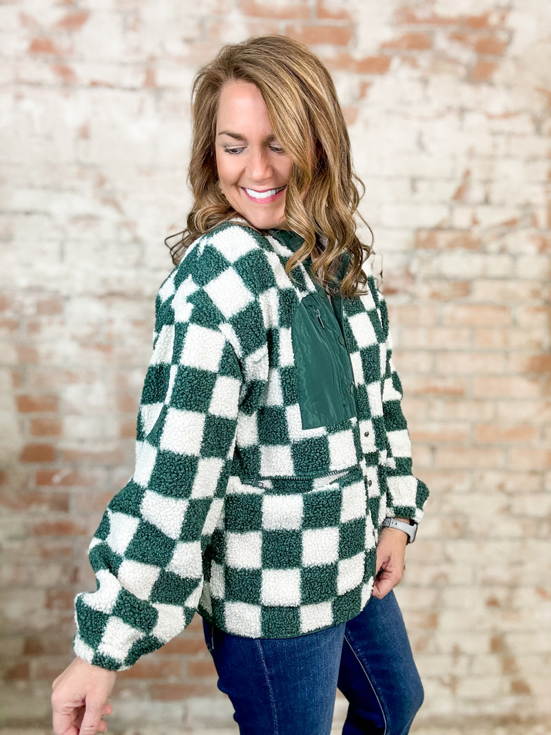 Margie Checkered Sherpa Jacket