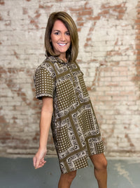 Olive Bandana Getaway Dress | Sunshine Tienda