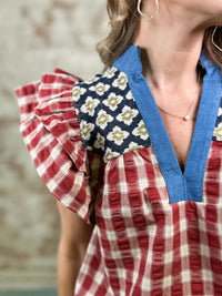 THML Tamara Plaid Top