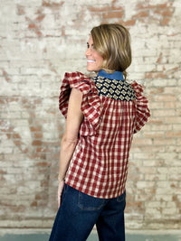 THML Tamara Plaid Top