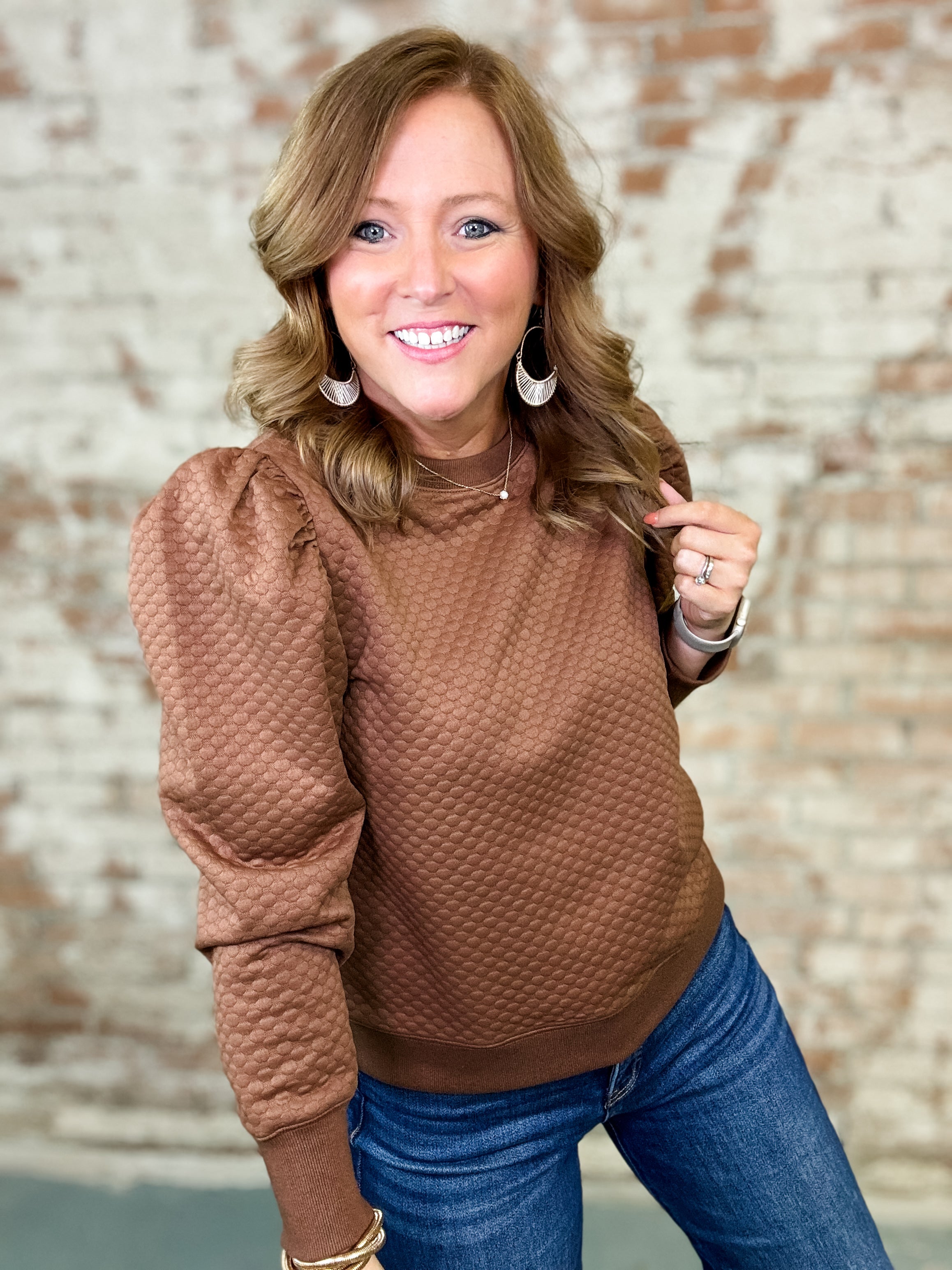 Elyse Embossed Textured Top