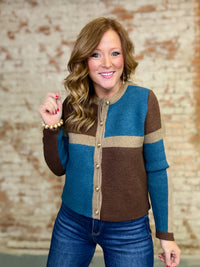 THML Gretchen Coloblock Cardigan