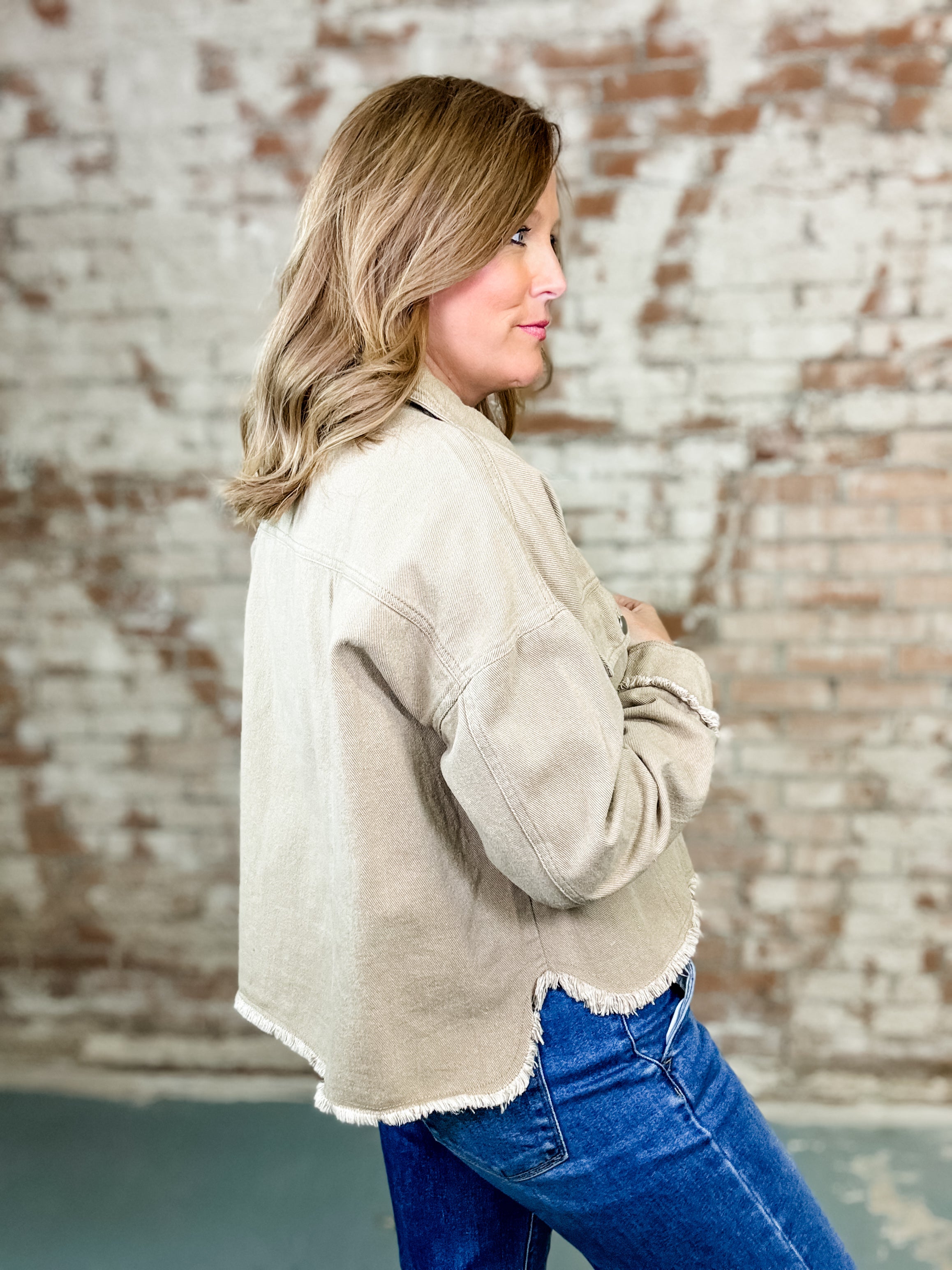 Beverly Taupe Denim Jacket