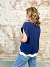 Mindy Contrast Scallop Hem Top