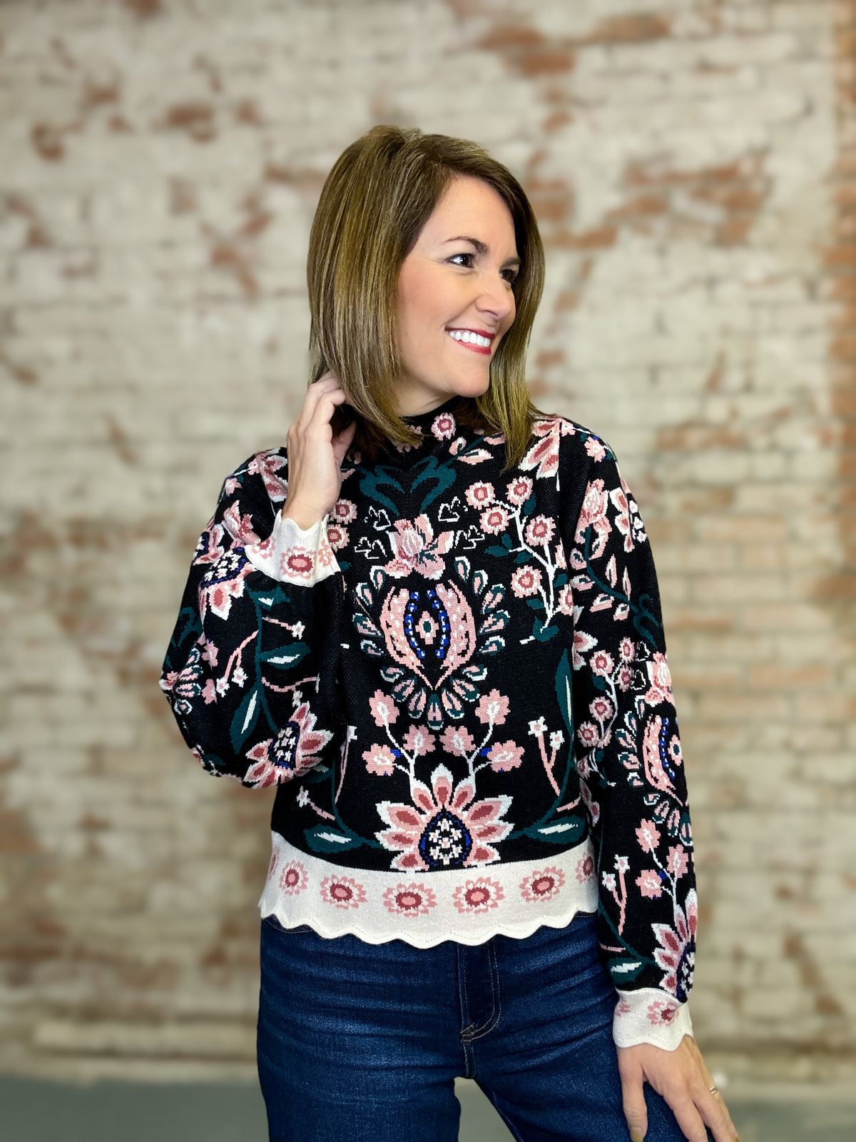 THML Elissa Floral Sweater
