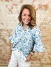 Natalie Embroidered Floral Print Top