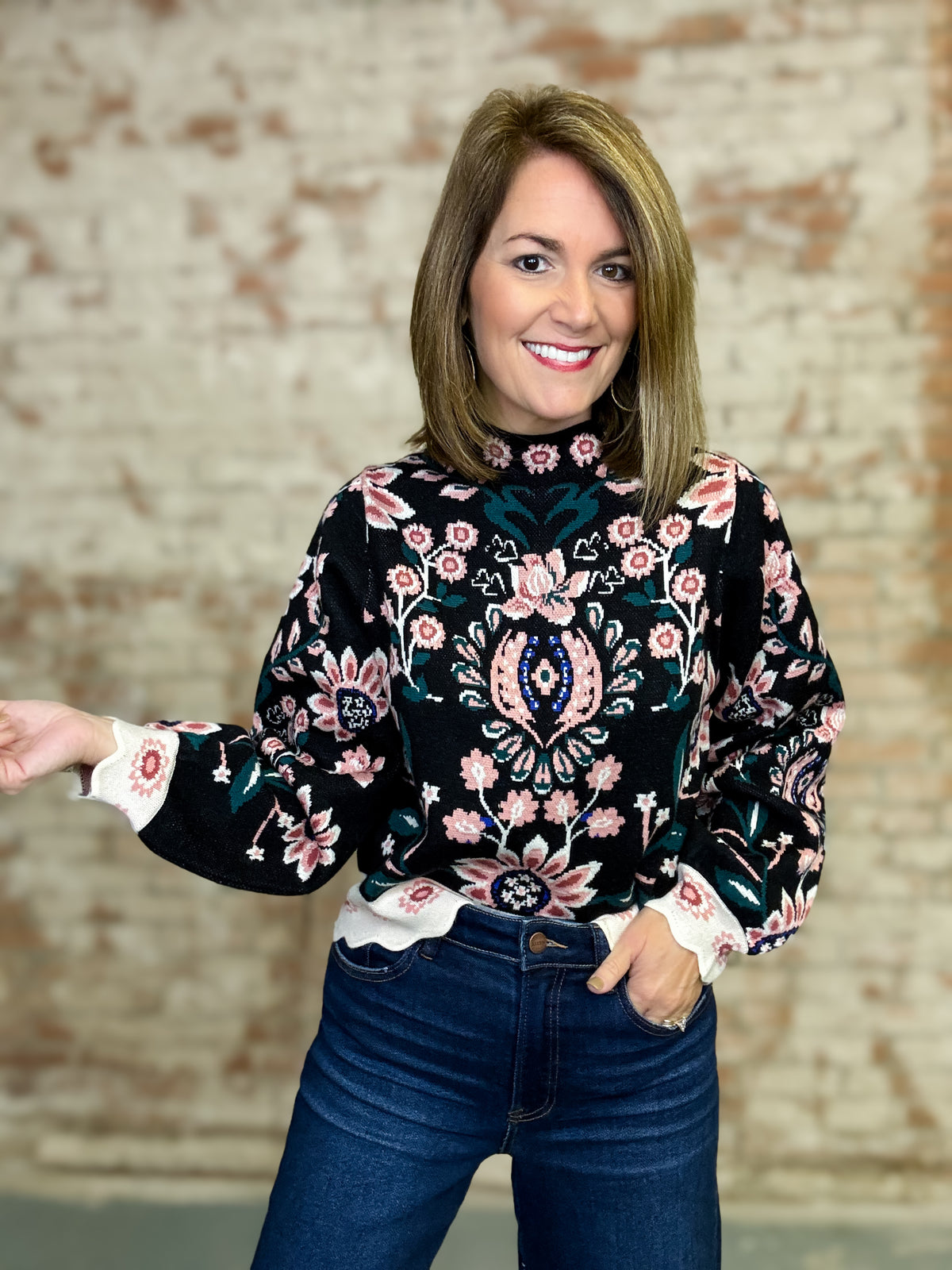 THML Elissa Floral Sweater