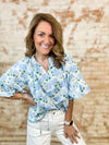 Natalie Embroidered Floral Print Top