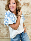 Stevie Embroidered Sleeve Top