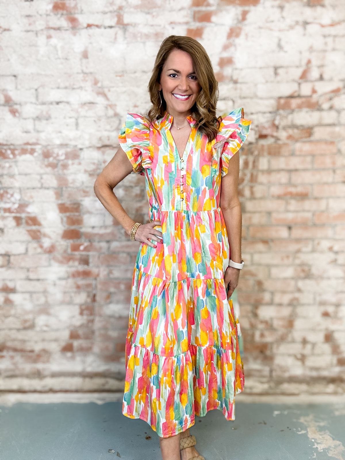 Vivian Flutter Sleeve Dress