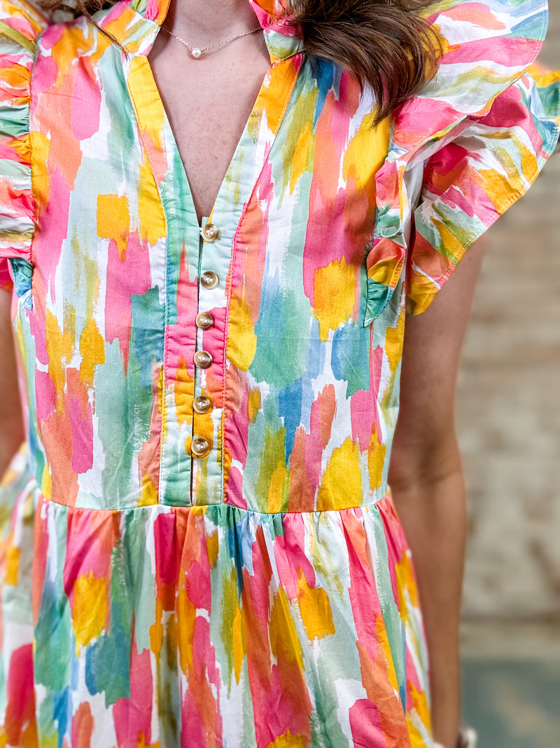 Vivian Flutter Sleeve Dress