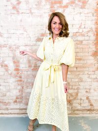 Cathi Eyelet Stripe Dress