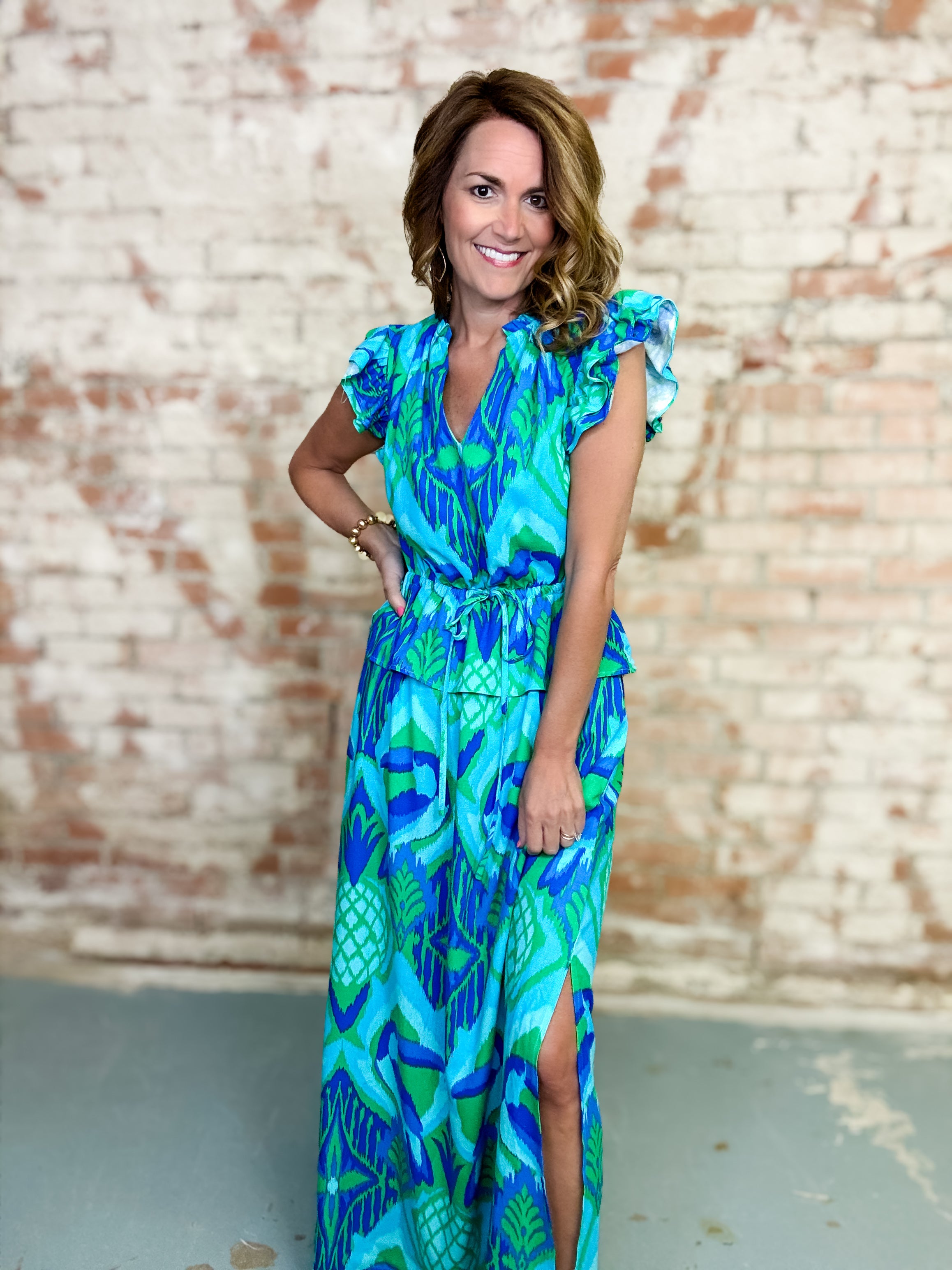 Blissy Tropical Maxi Dress