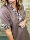 Katie Leopard Trim Dress