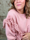Lux Lace Trim Sweatshirt