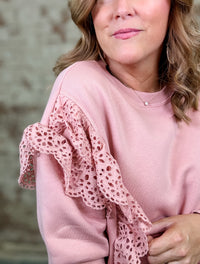 Lux Lace Trim Sweatshirt