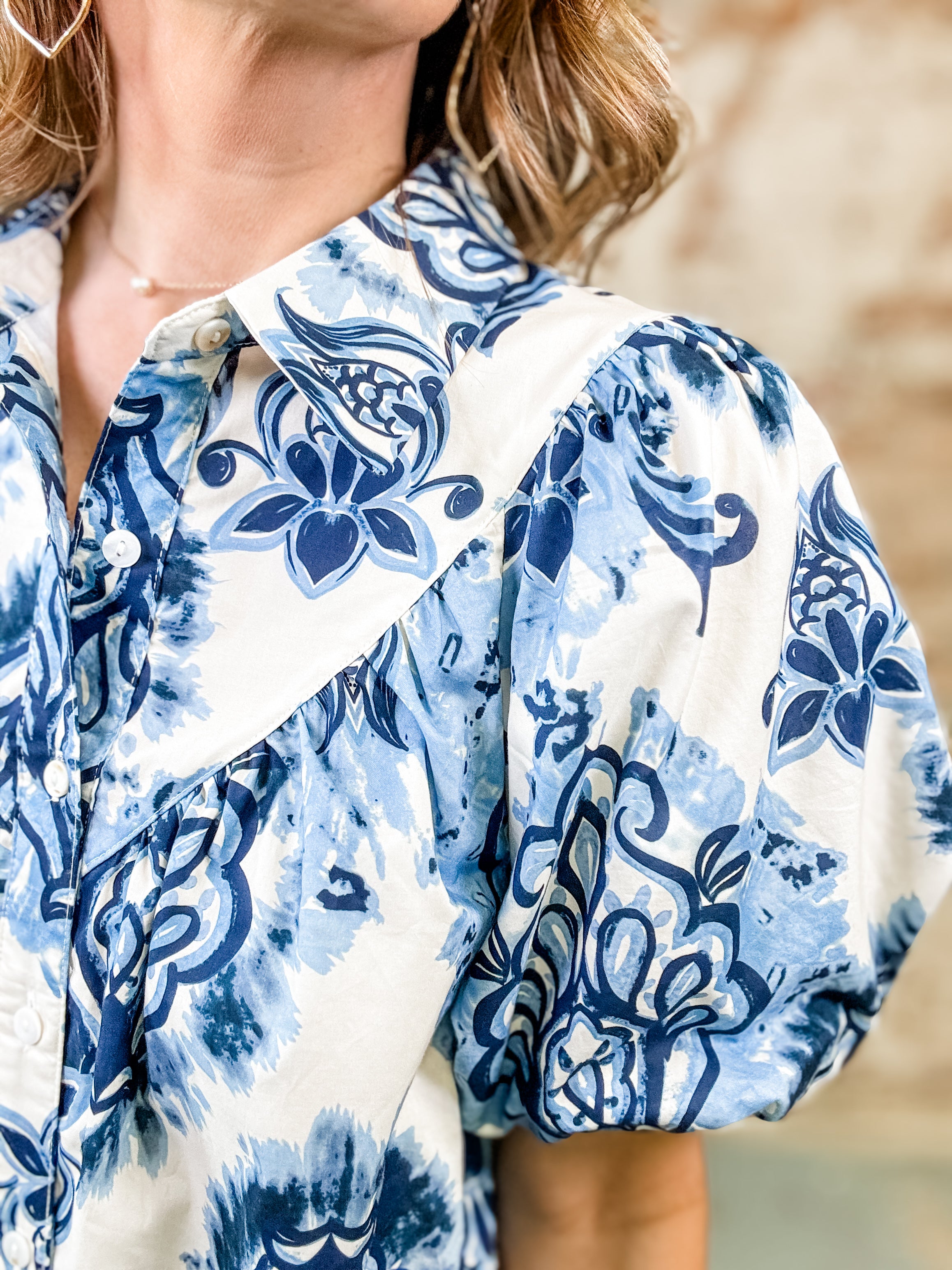 Anya Blue Print Dress