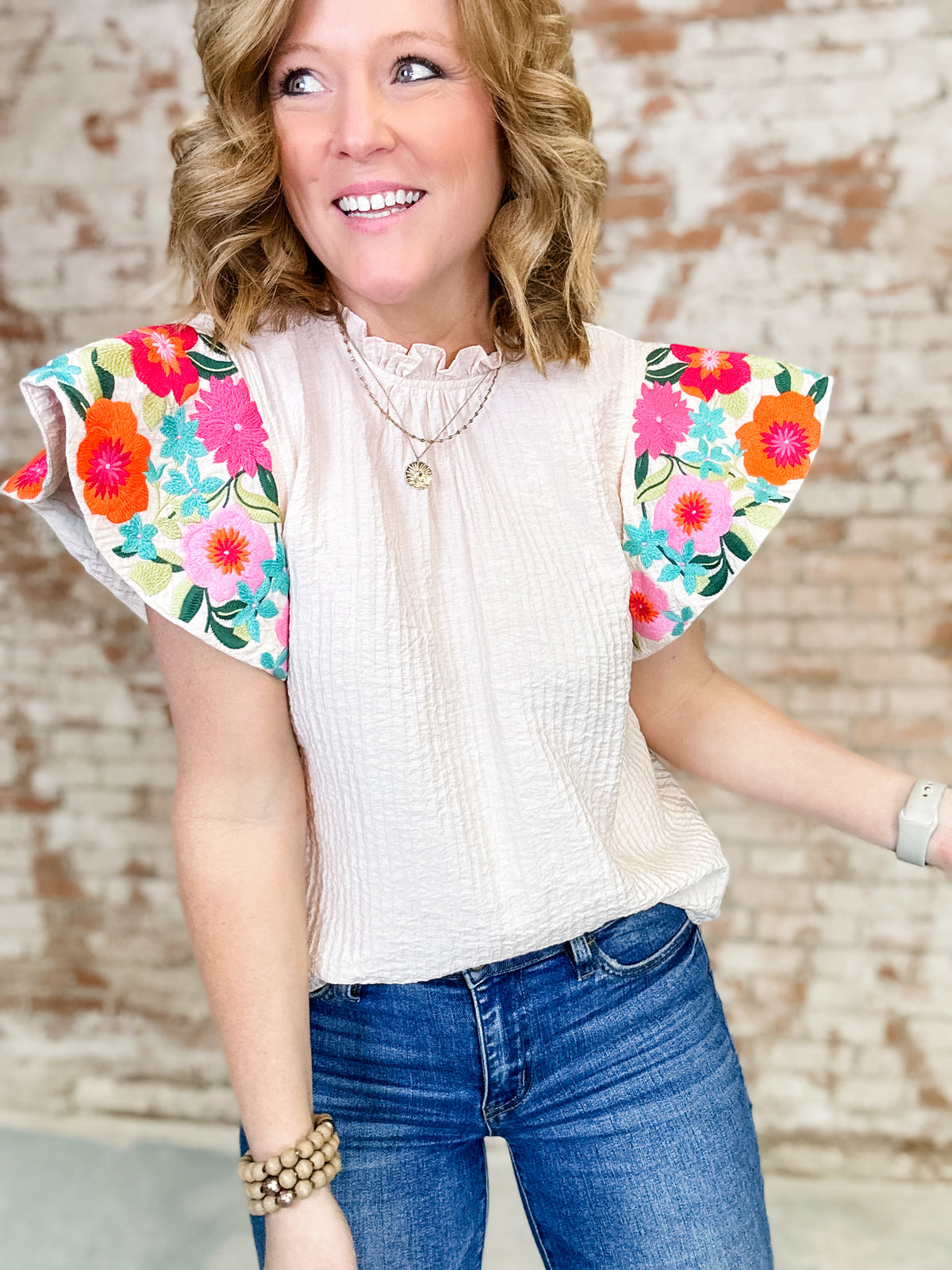THML Noelle Embroidered Top