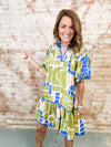 Jules Embroidered Print Dress