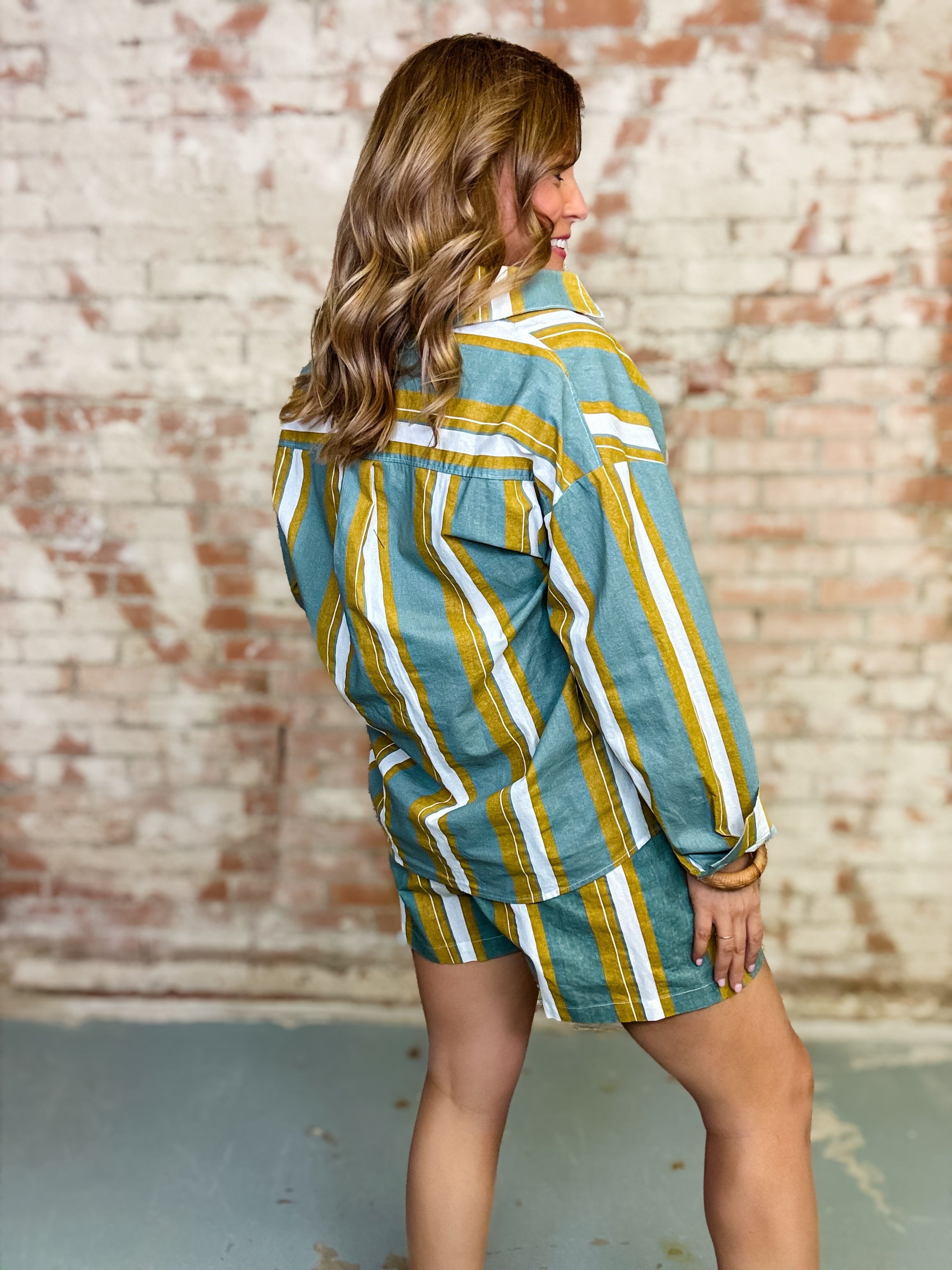 Chellie Striped Short Set