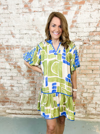 Jules Embroidered Print Dress