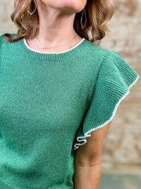 Breann Ruffled Sleeve Knit Top - FINAL SALE