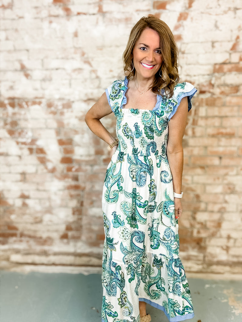 THML Susan Smocked Flutter Dress