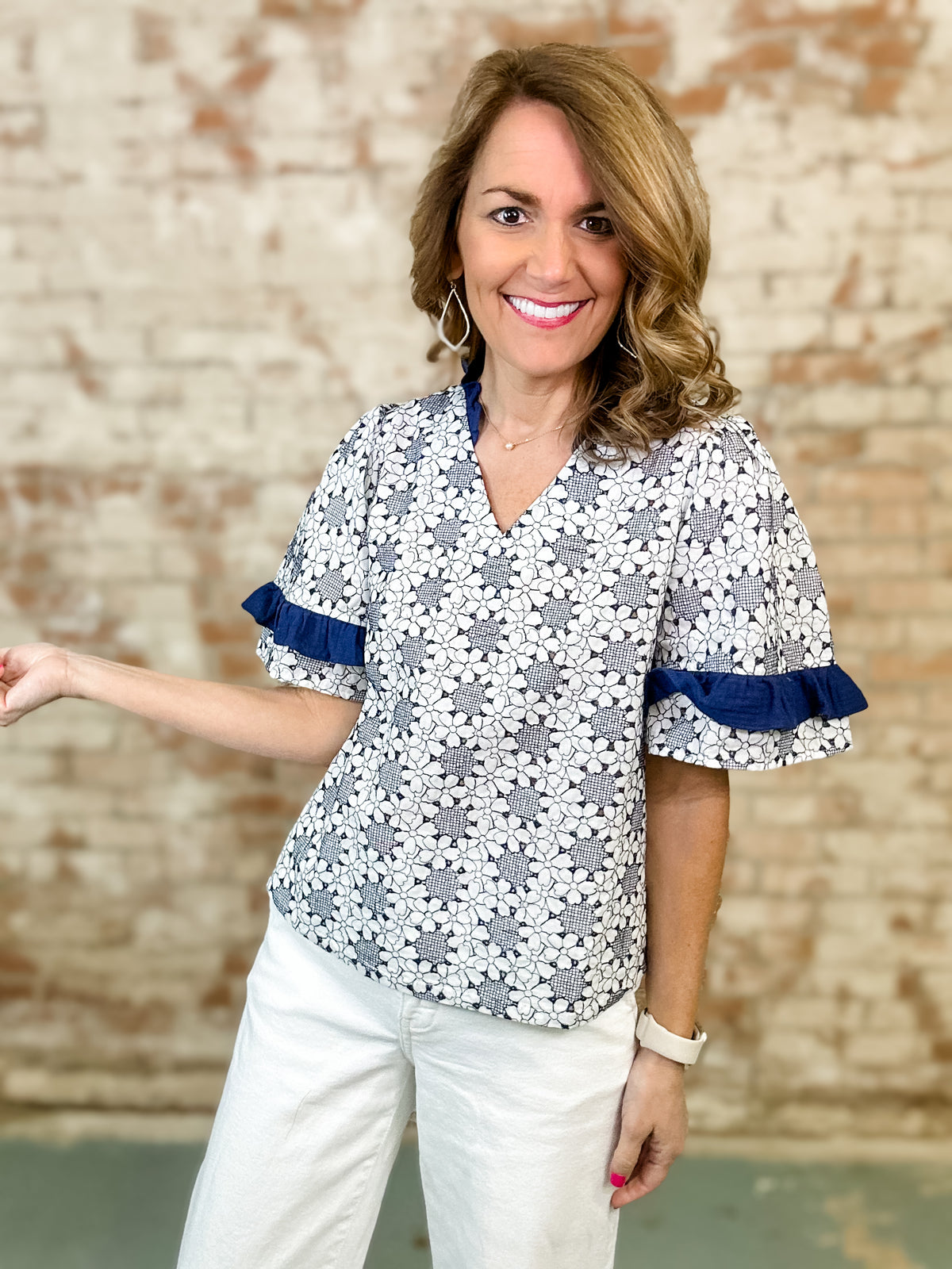 Gwen Embroidered Eyelet Top