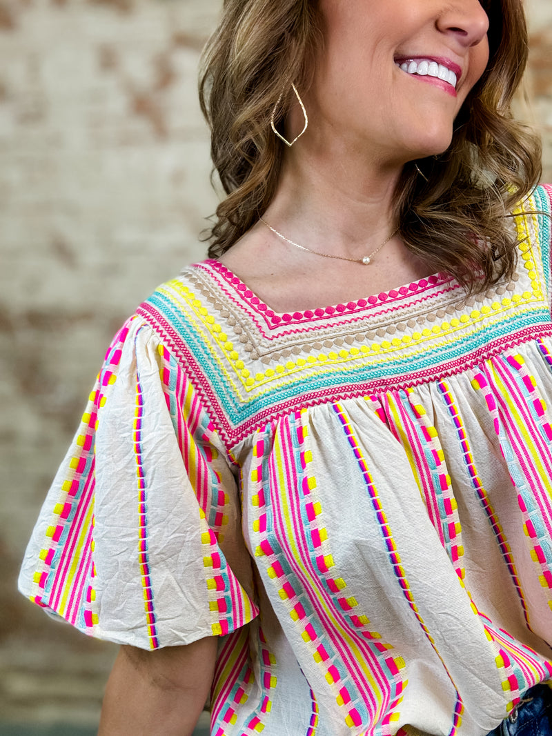THML Frasier Embroidered Top