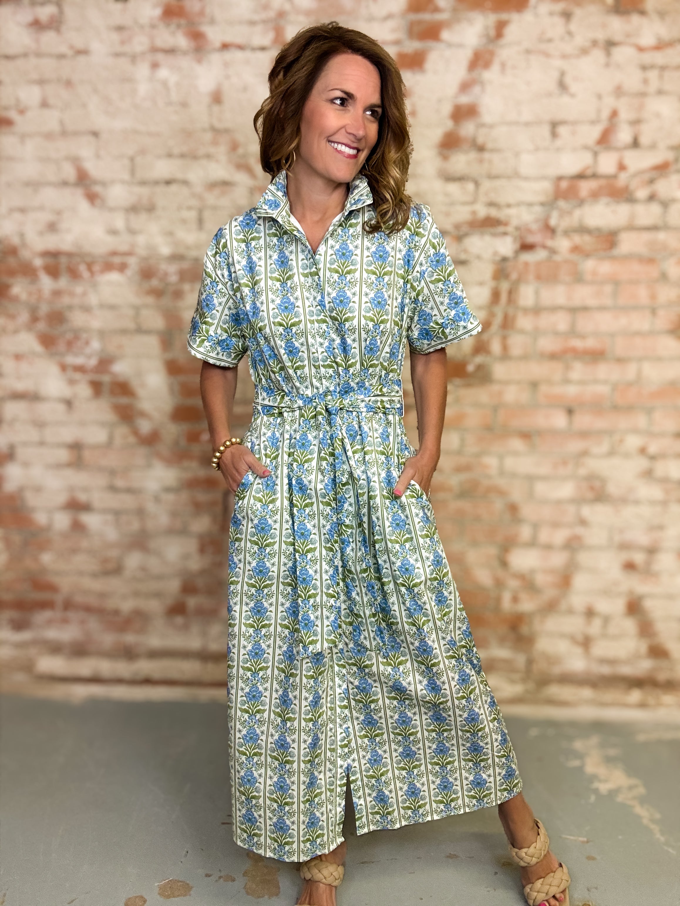 Korah Floral Button-Down Dress Large