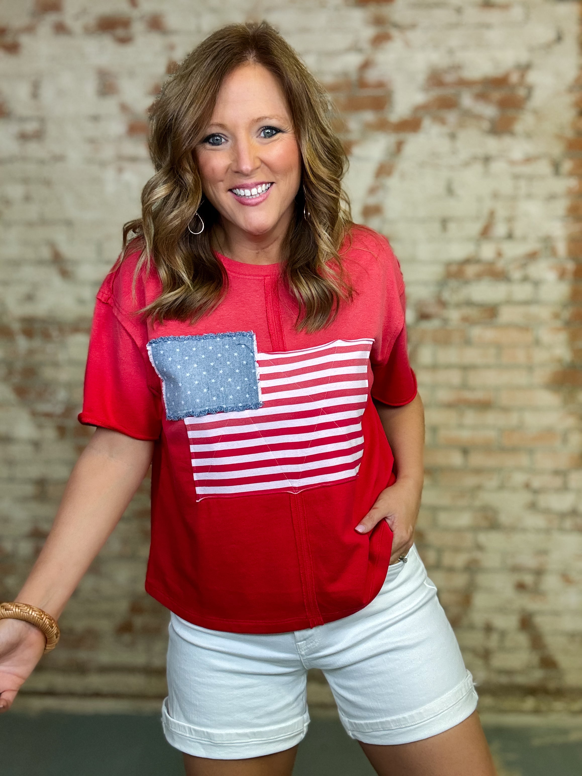 Landon American Flag Top