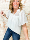 Lanette Embellished Textured Top - FINAL SALE