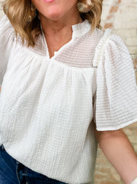 Lanette Embellished Textured Top - FINAL SALE