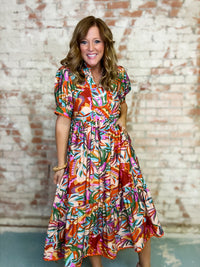 Velma Tropical Midi Dress
