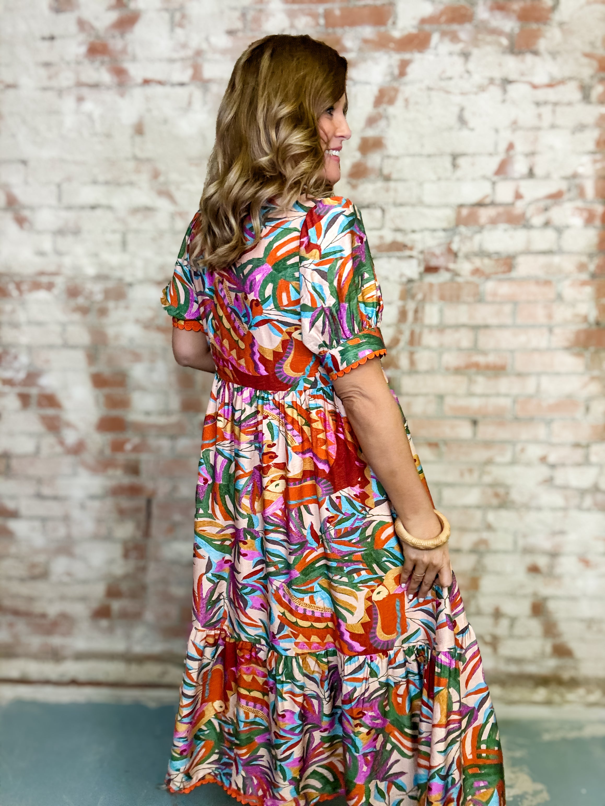 Velma Tropical Midi Dress