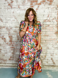 Velma Tropical Midi Dress