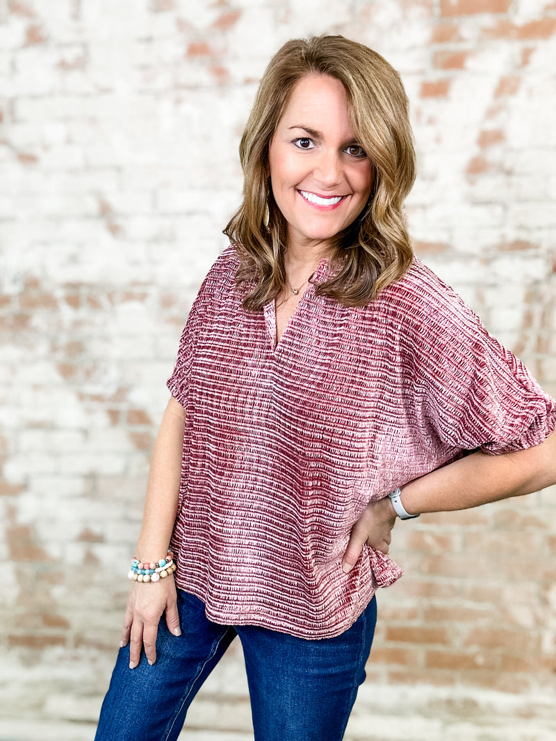 THML Kassidy Textured Velvet Top